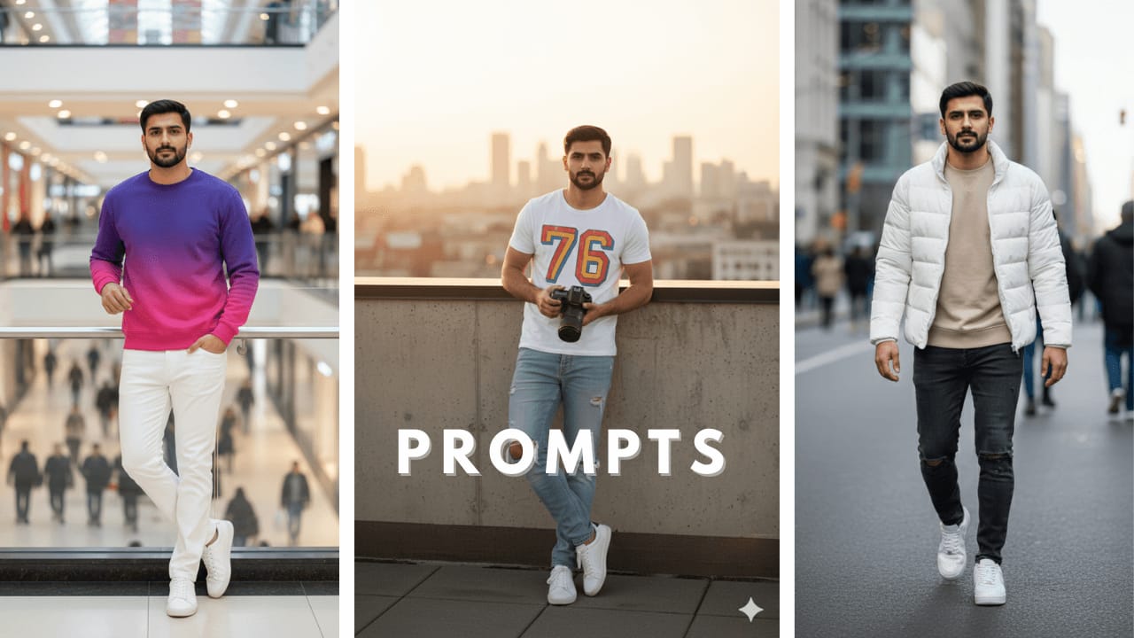 Precision Locked Male Portrait Prompts with fixed outfit pose lighting and reference based face replacement