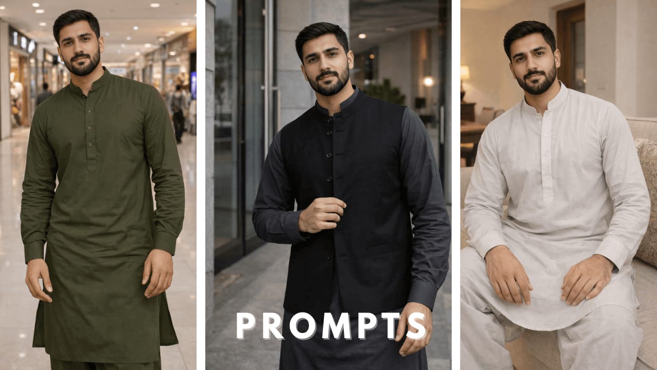 Shalwar qameez photo prompts for realistic AI portraits