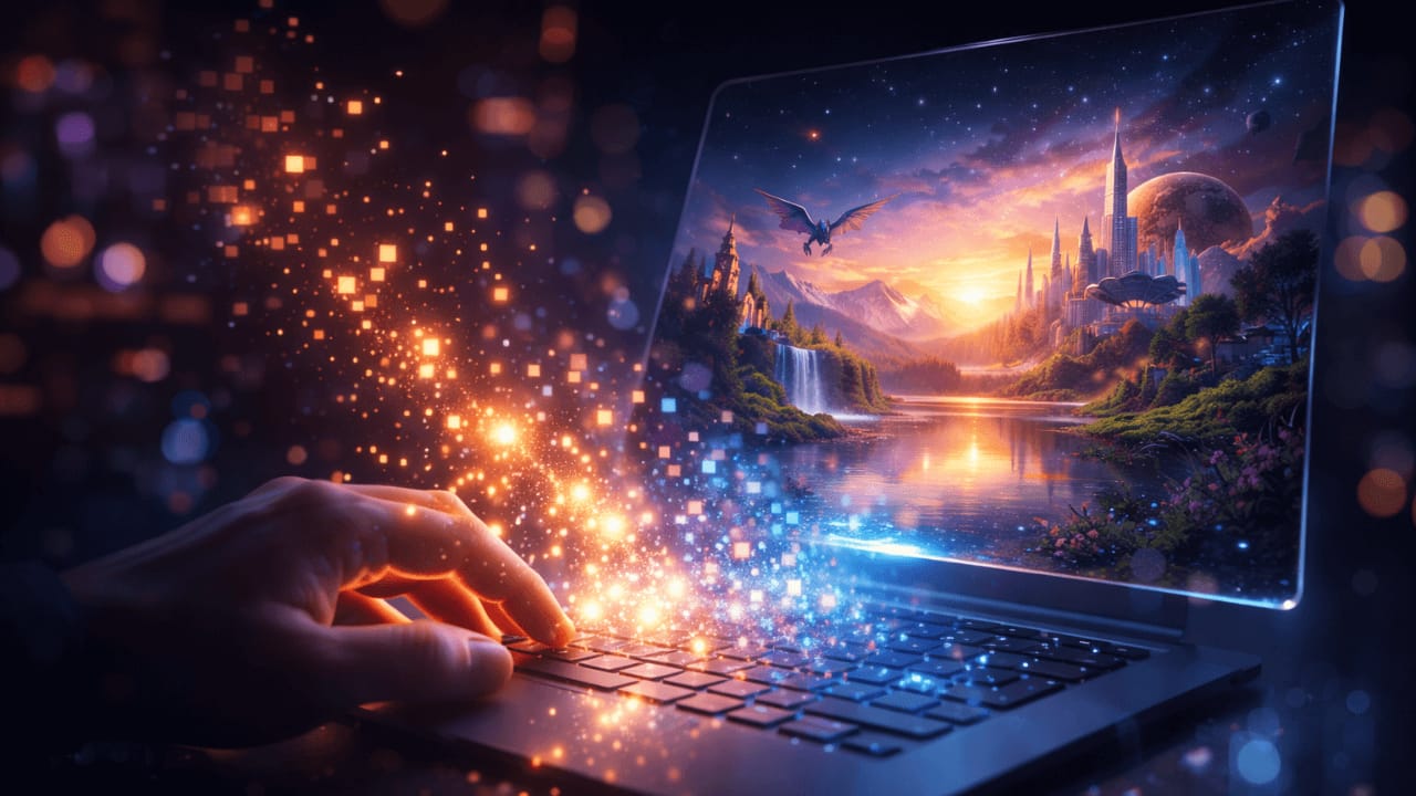 AI image prompts explained showing how text guides AI image generation