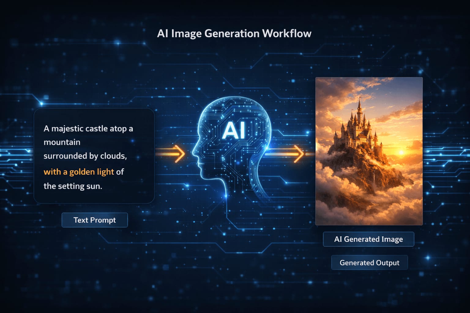 Stable Diffusion AI image generation workflow illustration