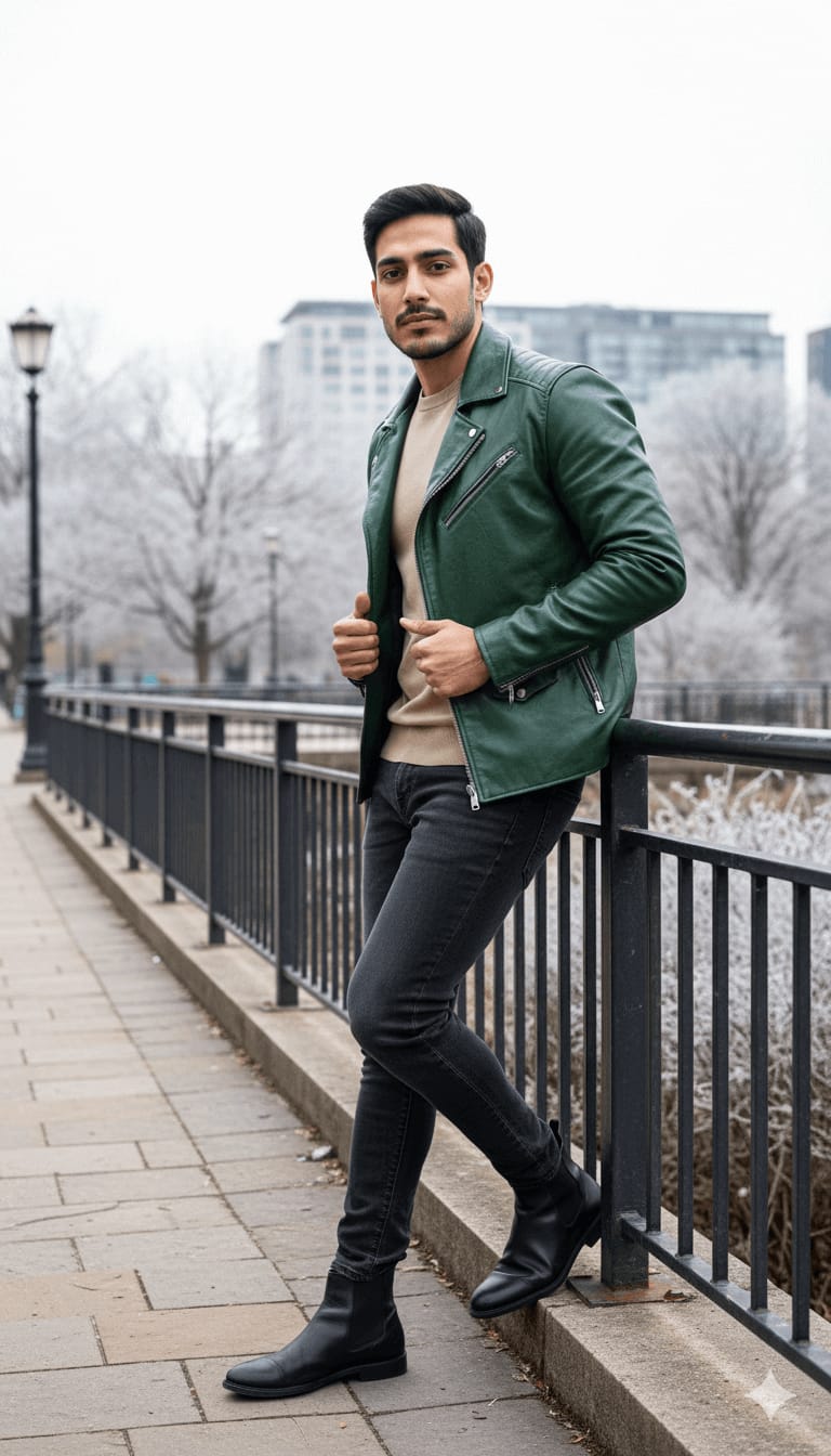 Outdoor Lifestyle Leaning Pose