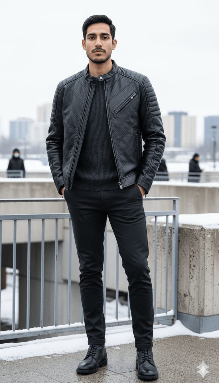 High-End Urban Fashion – Statement Leather Jacket