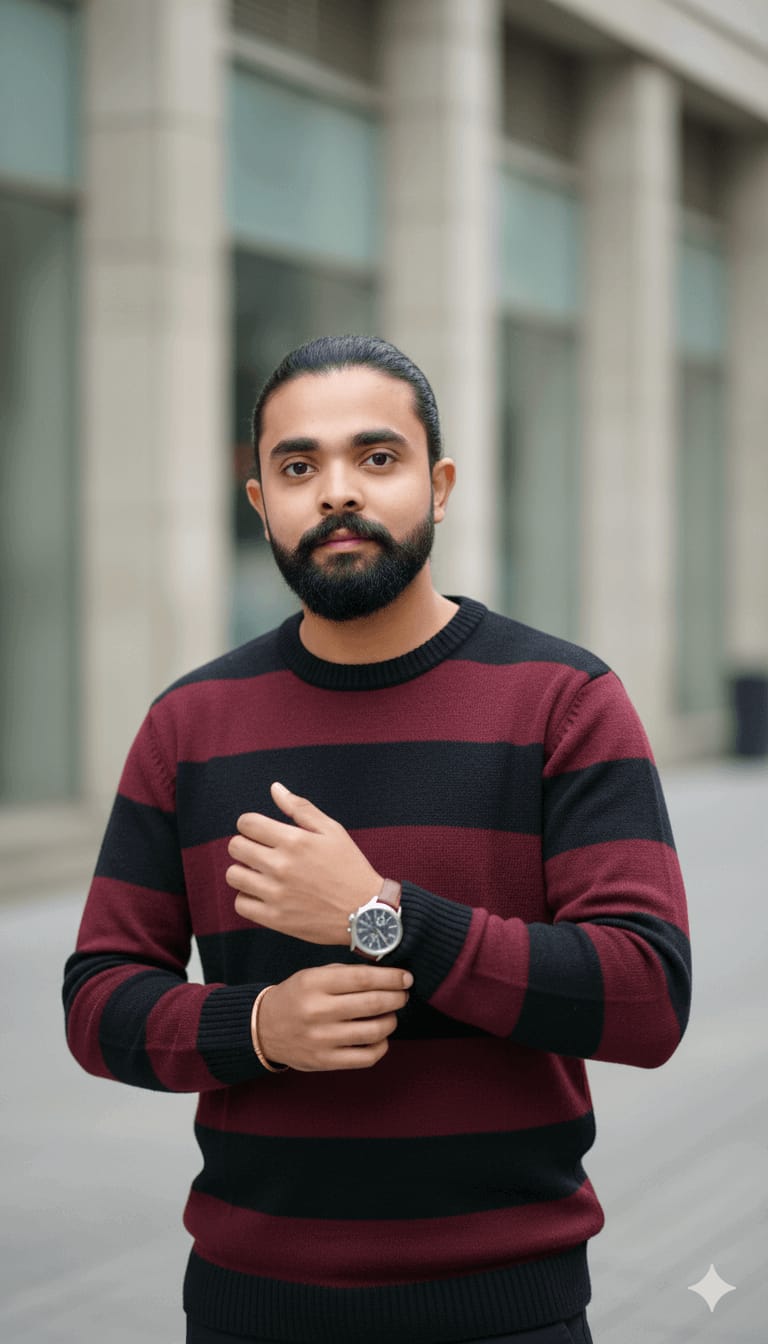 Modern Knitwear Close Portrait