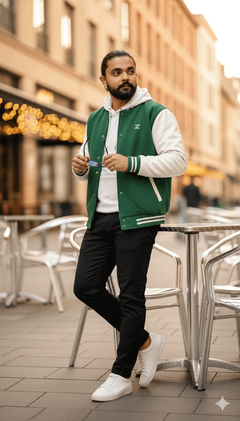 Face-Locked Varsity Cafe Street Portrait