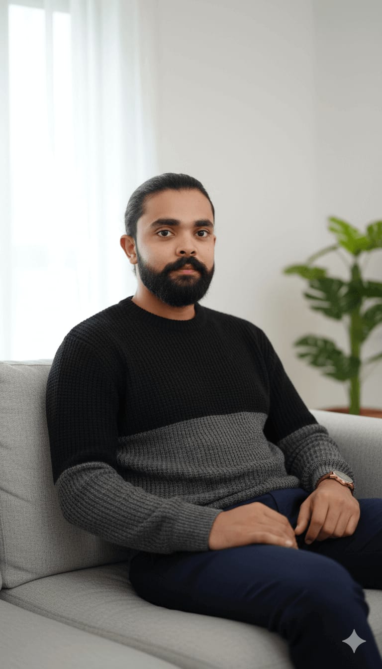 Minimal Indoor Knit Portrait