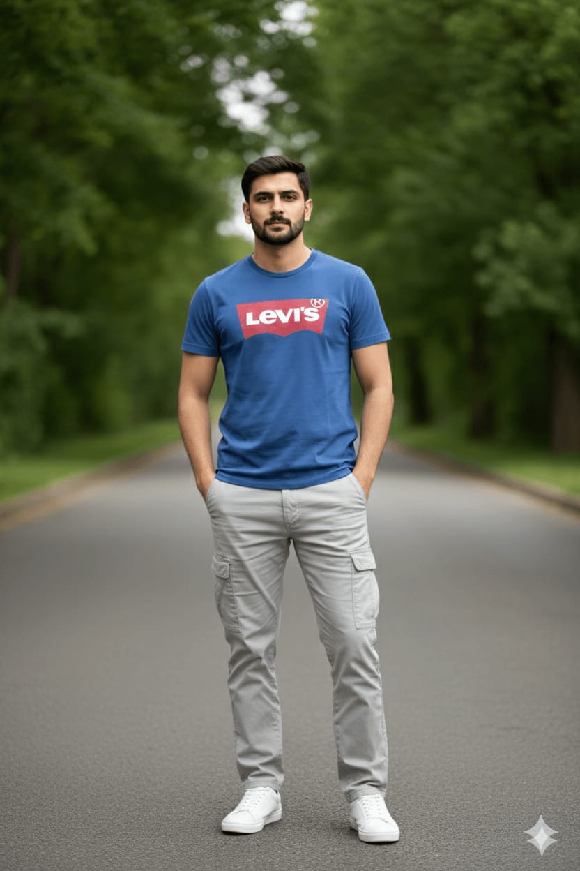 Blue Levi’s T-Shirt Casual Stand