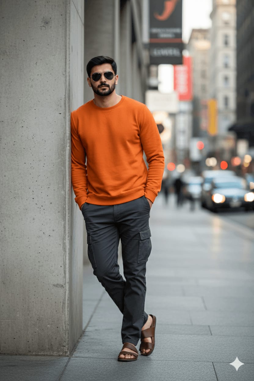 Orange Casual Urban Look (Face-Locked)