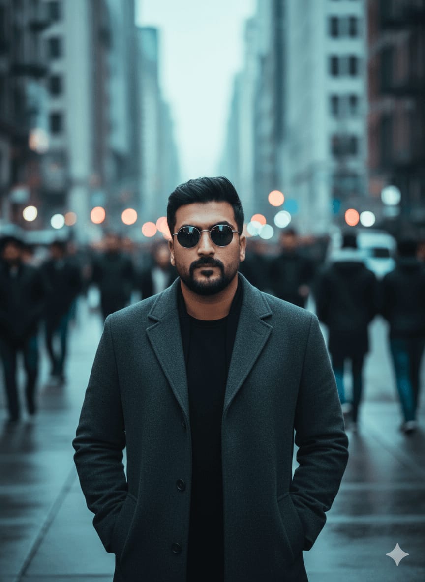 Moody City Crowd Portrait