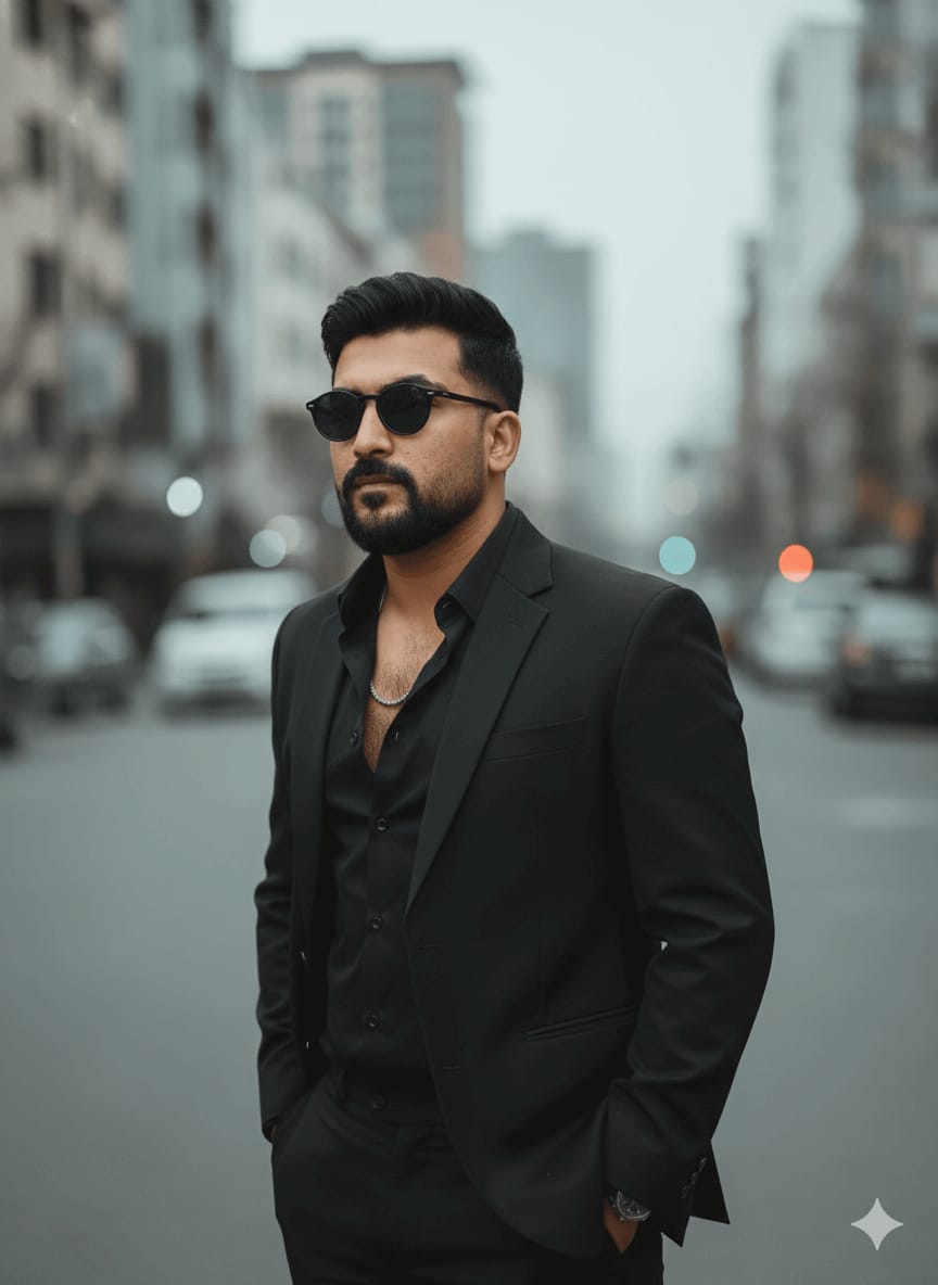 Elegant Black Suit Street Style