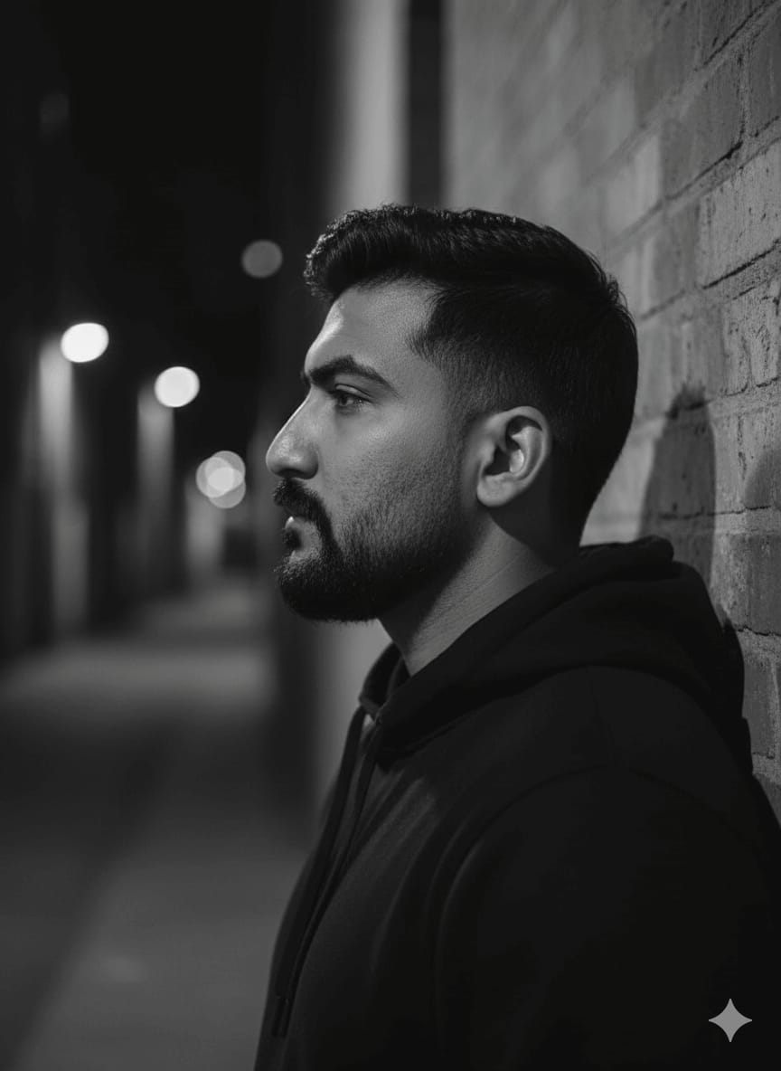 Dark Hoodie Minimal Portrait