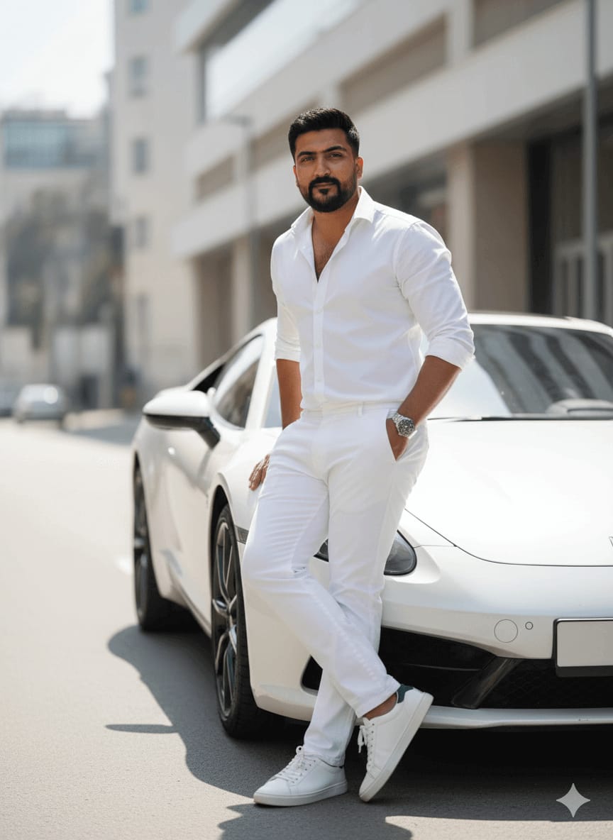Luxury White Car Portrait